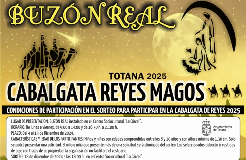 El sorteo para participar en la Cabalgata de Reyes 2025 se realizará el 18 de diciembre